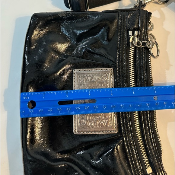 🖤Coach Poppy Textured Black Patent Leather Small Crossbody Purse 🖤 - Picture 3 of 12
